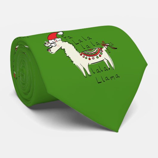 Llama Cute Funny Kerstfeestdag Stropdas (Opgerold)