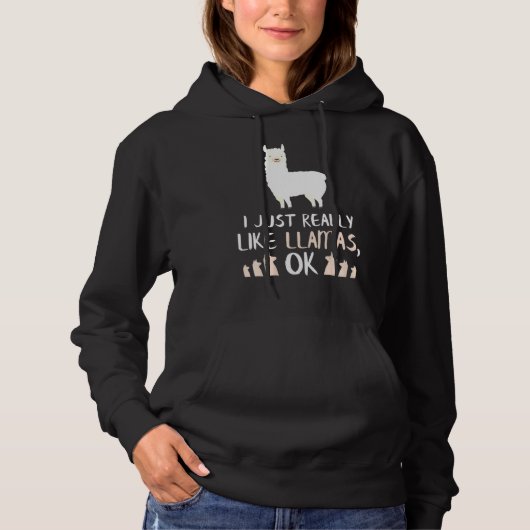 Llama Cute Llama en Alpaca Llamas Hoodie (Voorkant)