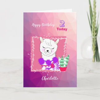 Llama Cute Personalized Kaart