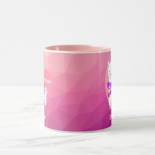 Llama Cute Personalized Mok (Midden)