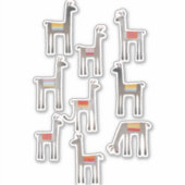 Llama Cute Whimsical Sticker (Voorkant)