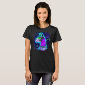 Llama Cyborg Robot Llama Cool Artistic Retro Alpac T-shirt (Voorkant volledig)