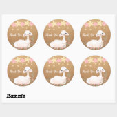 Llama Dank u Labels, Zoo Verjaardag, Douche Ronde Sticker (Vel)