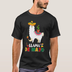 Llama De Mayo Mexicaanse Llama Hoed Cinco De May T-shirt