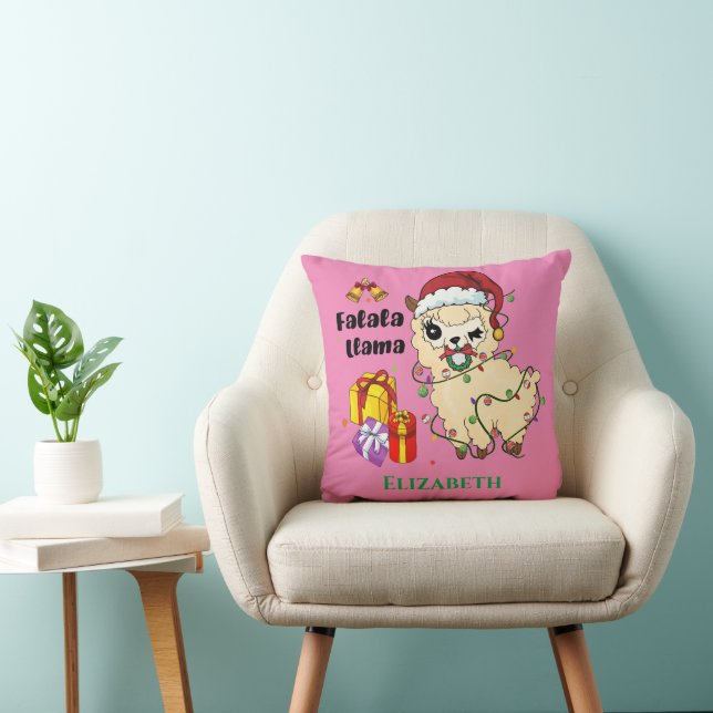 Llama de Noël Coussin de jet (Chaise)