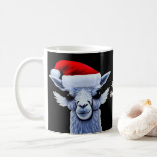 Llama De Noël Portant Une Mug De Casquette De Noël