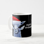 Llama De Noël Portant Une Mug De Casquette De Noël (Devant gauche)