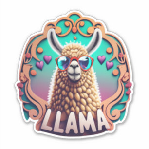 Llama Decor Delights Stick, Peel en Smile! Sticker