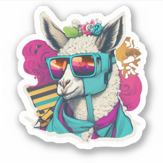 Llama Découvrez Notre Adorable Sticker Llama (Devant)
