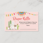 Llama Diaper Carte Raffin Fiesta Cactus Baby showe (Devant)