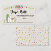 Llama Diaper Carte Raffin Fiesta Cactus Baby showe (Devant / Derrière)