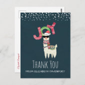 Llama draagt kerstmis met een kerstmuts Dank u Briefkaart (Voorkant / Achterkant)