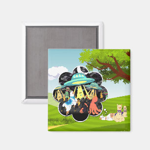 Llama Dreams Llama vs Space Squid Battle Magneet