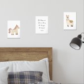Llama Eenhoorn Boho Nursery Art, aangepaste tekstn Muurkunst Sets (Slaapkamer)