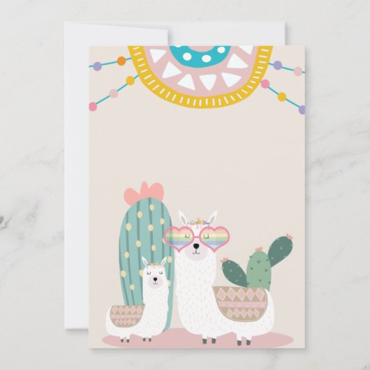 Llama Elke uitnodiging tot evenement (Achterkant)