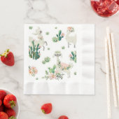 Llama en Cactus Coined Luncheon Paper Napkins Servet (Insitu)