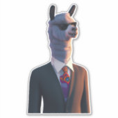 Llama en costume avec lunettes de soleil sticker m (Devant)