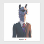 Llama en costume avec lunettes de soleil sticker m (Feuille)