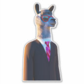 Llama en costume avec lunettes de soleil sticker m (Devant)
