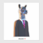 Llama en costume avec lunettes de soleil sticker m (Feuille)