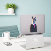 Llama en costume avec lunettes de soleil sticker m (Ordinateur portable sur le bureau)