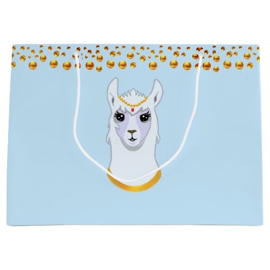 Llama en Golden Polka Dots Groot Cadeauzakje (Voorkant)