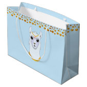 Llama en Golden Polka Dots Groot Cadeauzakje (Achterkant Gekanteld)