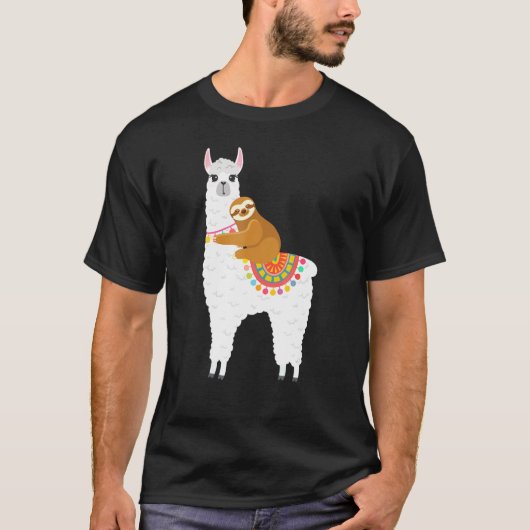 Llama en slaapstand, pyjama's slaapkleding nightgo t-shirt (Voorkant)