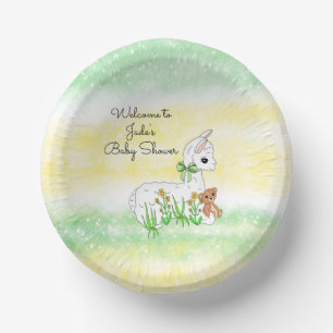 Llama en Teddy Bear Thmed Baby shower Papieren Kommen