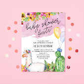 Llama et Cactus Baby shower Fiesta Invitation