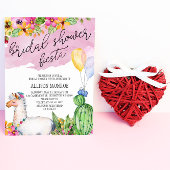 Llama et Cactus Fête des mariées Fiesta Invitation