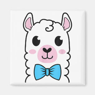 Llama Face Alpaca Bow Stropdas Boy Funny Halloween Magneet