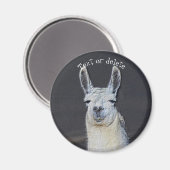 Llama Face Animal Art Personalized Magneet (Voorkant / Achterkant)