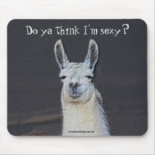 Llama Face Digital Art Humoureuze foto Mousepad Muismat