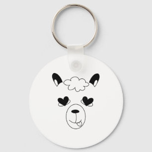 Llama Face Halloween Kostuum Grappig St. Valentijn Sleutelhanger
