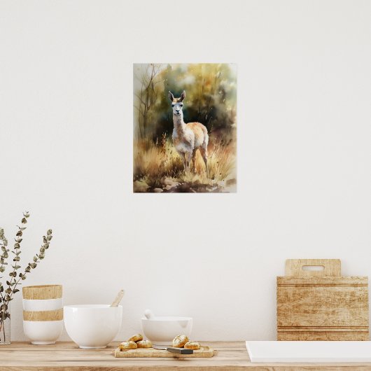 Llama Farm Animal Art Imprimer Poster (Cuisine)