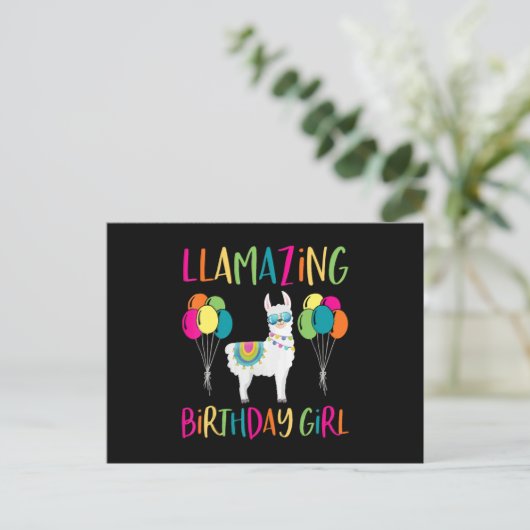 Llama Feestje Alpaca Briefkaart (Staand voorkant)