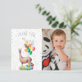 Llama fête d'anniversaire | Carte de remerciements (Debout devant)