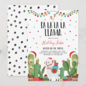Llama Fête Invitation Llama Fête de Noël (Devant / Derrière)