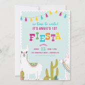 Llama Fiesta Alpaca Birthday Uitnodiging (Voorkant)