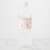 Llama Fiesta Cactus Baby shower Waterfles Etiket (Achterkant)