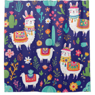 Llama Fiesta Douchegordijn