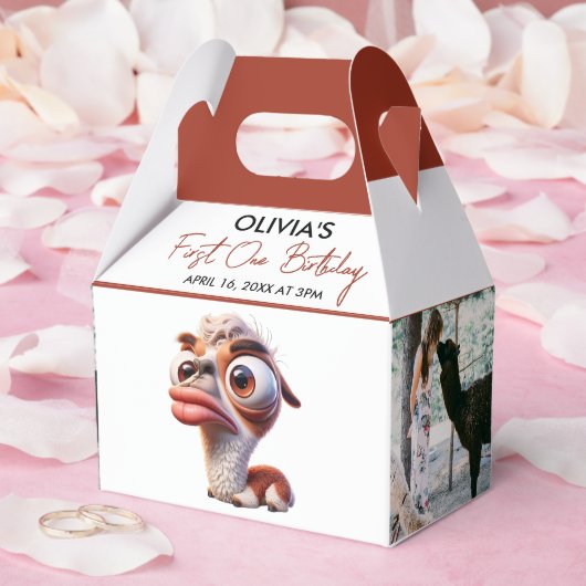 Llama Fiesta Grappige Karikatuur 1e Verjaardag Bedankdoosjes (Huwelijk)