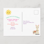 Llama, Fiesta verjaardagsuitnodiging briefkaart (Achterkant)