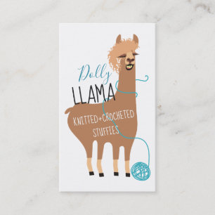 Llama fil tricot crochet artisanat carte de visite