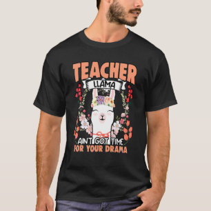 Llama Floral drama Animal Humor voor Flowe T-shirt