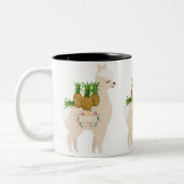 Llama Fruit Ananas Bloemen Mok (Links)