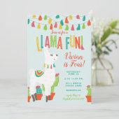 Llama Fun Anniversaire Invitation Alpaca Blue (Debout devant)