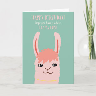 Llama Fun Birthday Kaart