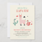Llama Fun Birthday Party Kaart (Voorkant)